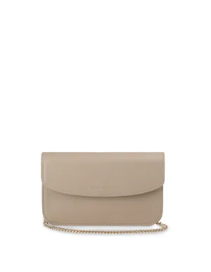 Mocha Donnette Clutch On Chain- Taupe