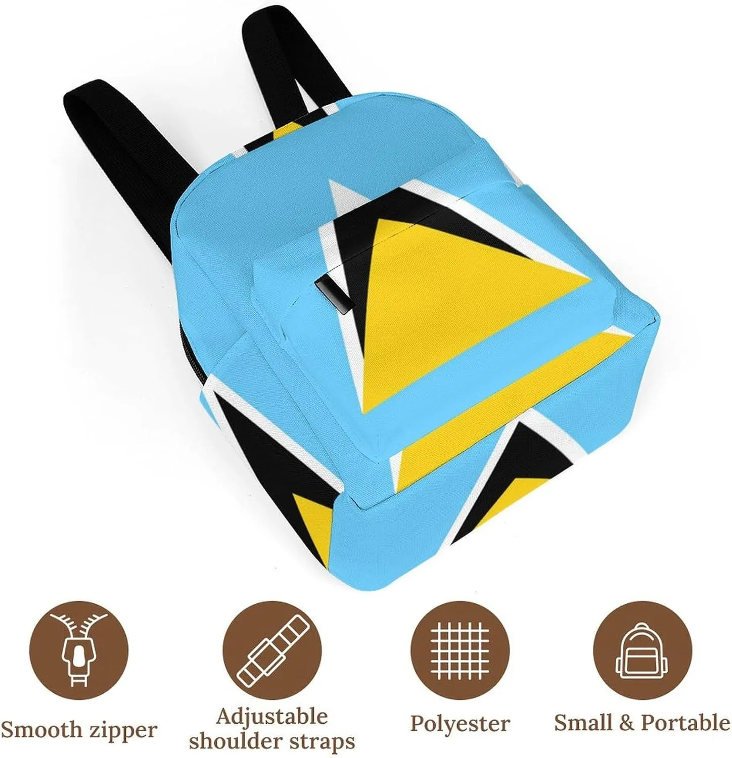 National Flag of Saint Lucia Casual Women's Backpack, Lightweight, Waterproof, Versatile Daily Bag