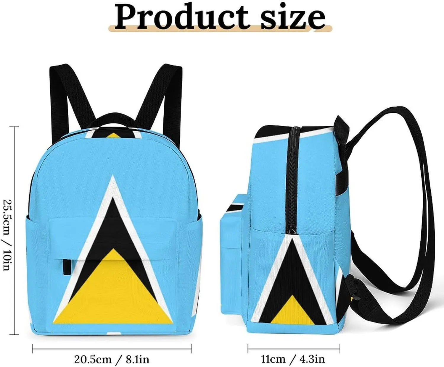 National Flag of Saint Lucia Casual Women's Backpack, Lightweight, Waterproof, Versatile Daily Bag