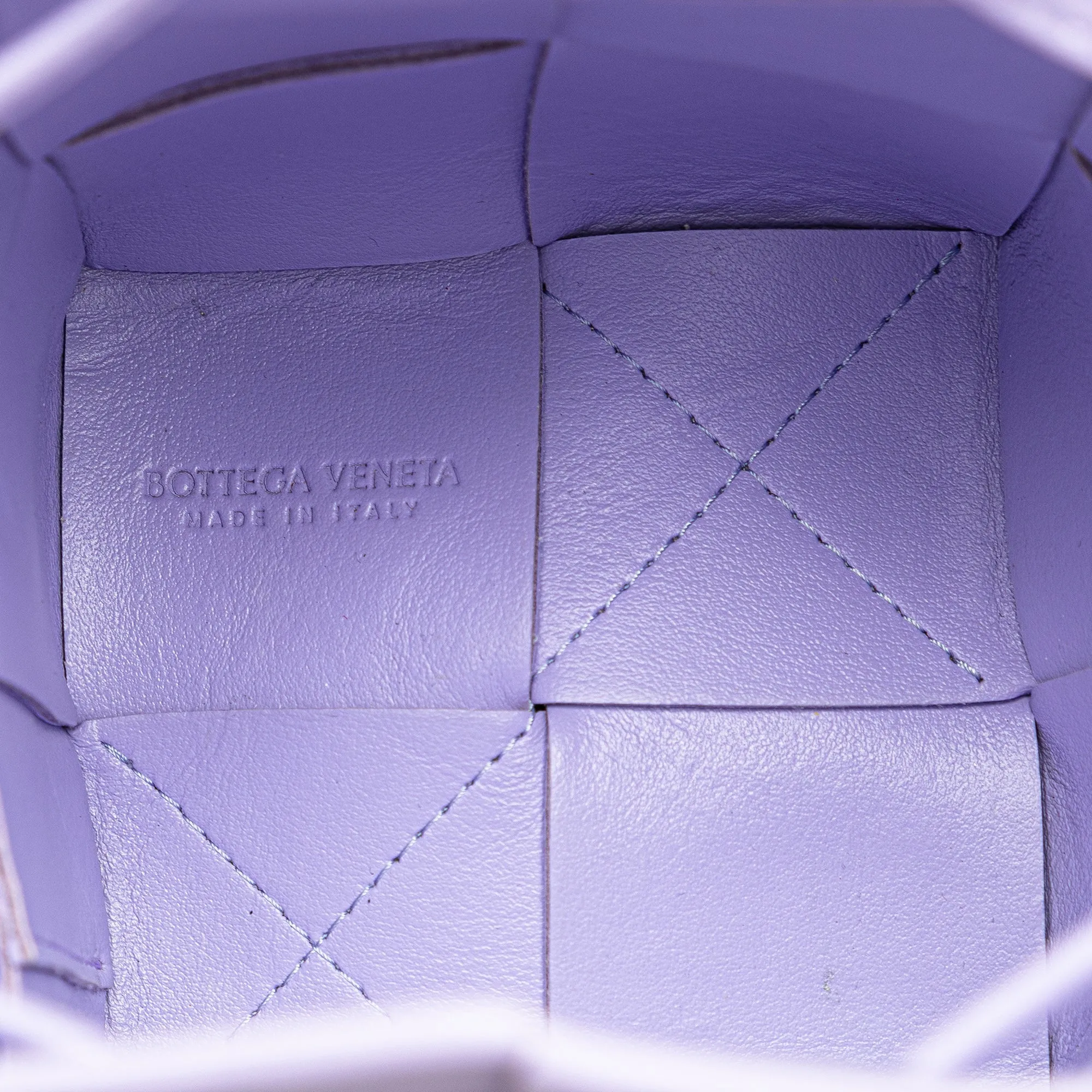 Purple Bottega Veneta Mini Nappa Intrecciato Cassette Bucket