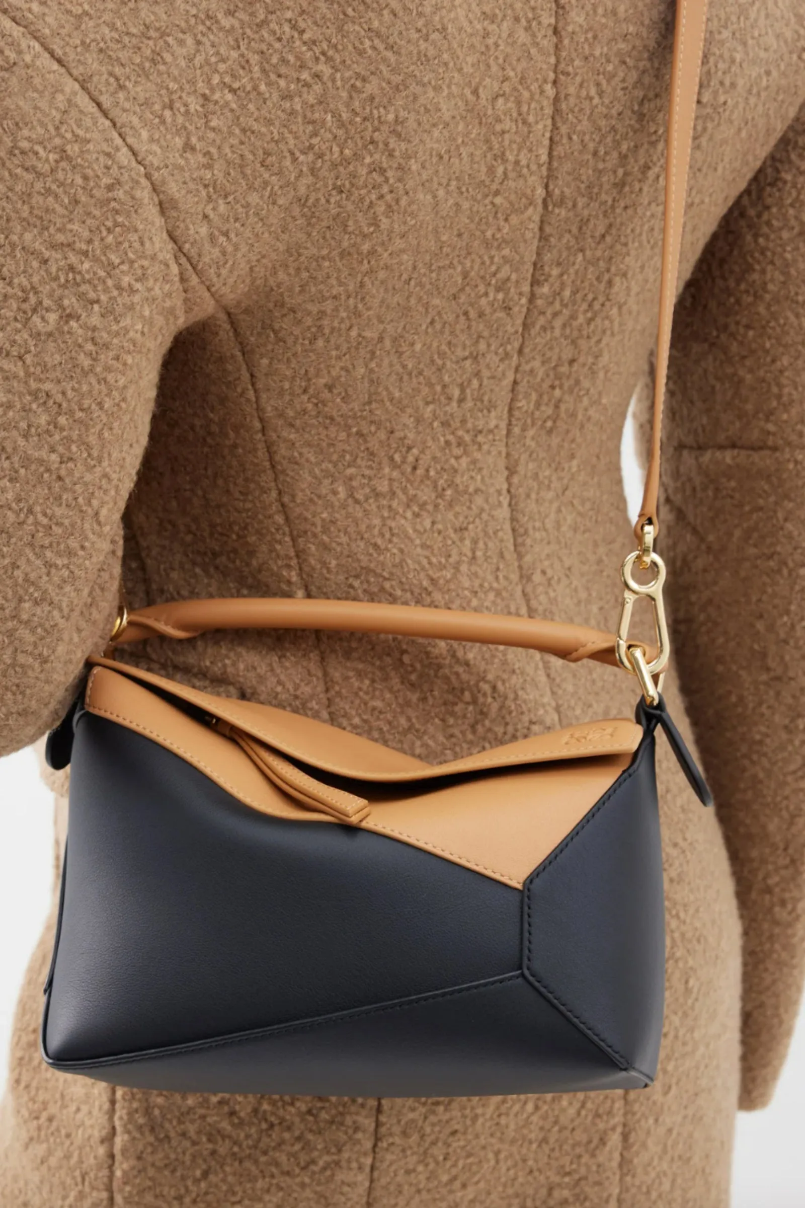 Puzzle Edge Small Leather Cross-body Bag