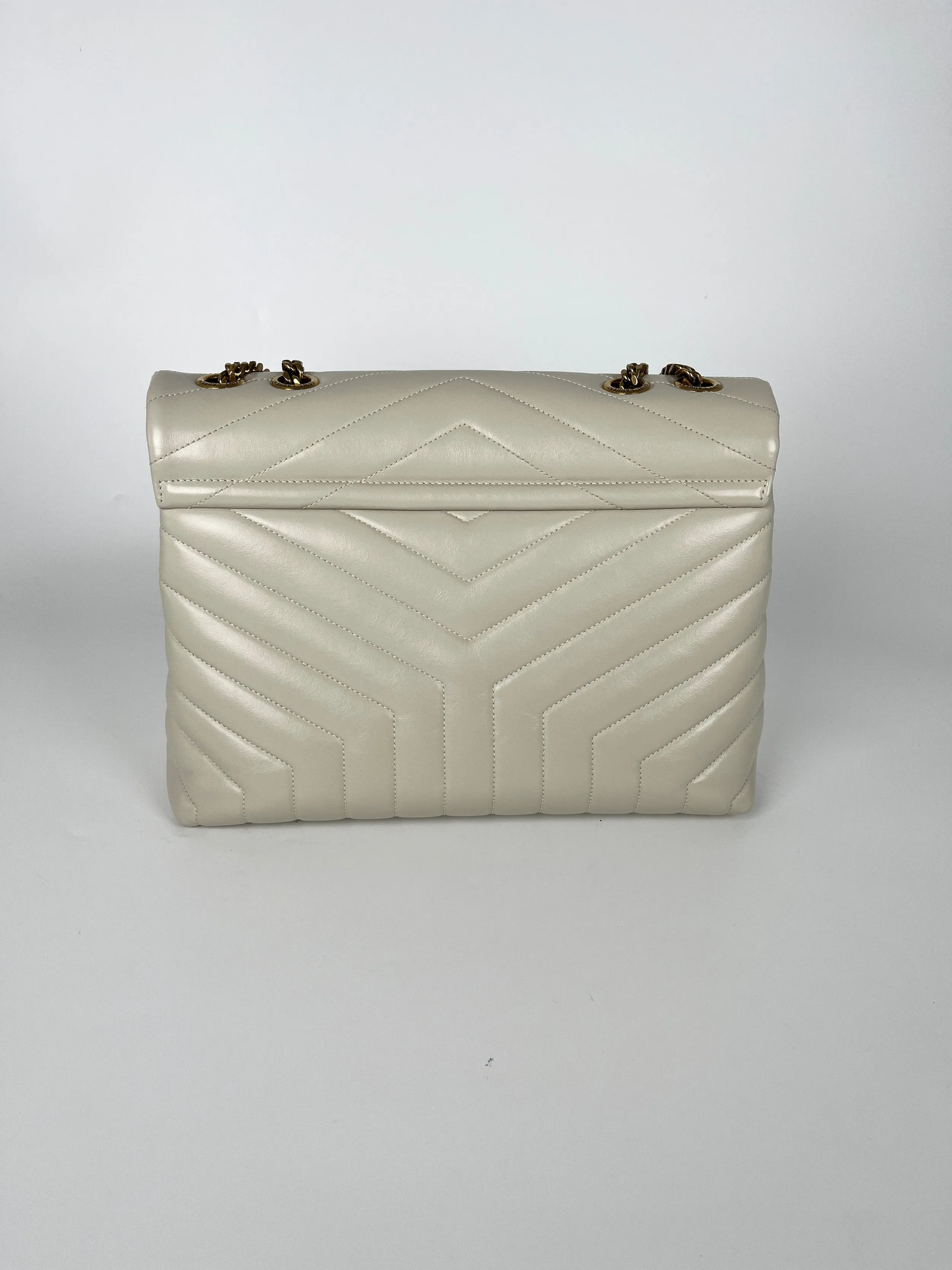 Saint Laurent YSL LouLou Envelope Vintage White Shoulder Quilted Crossbody Bag