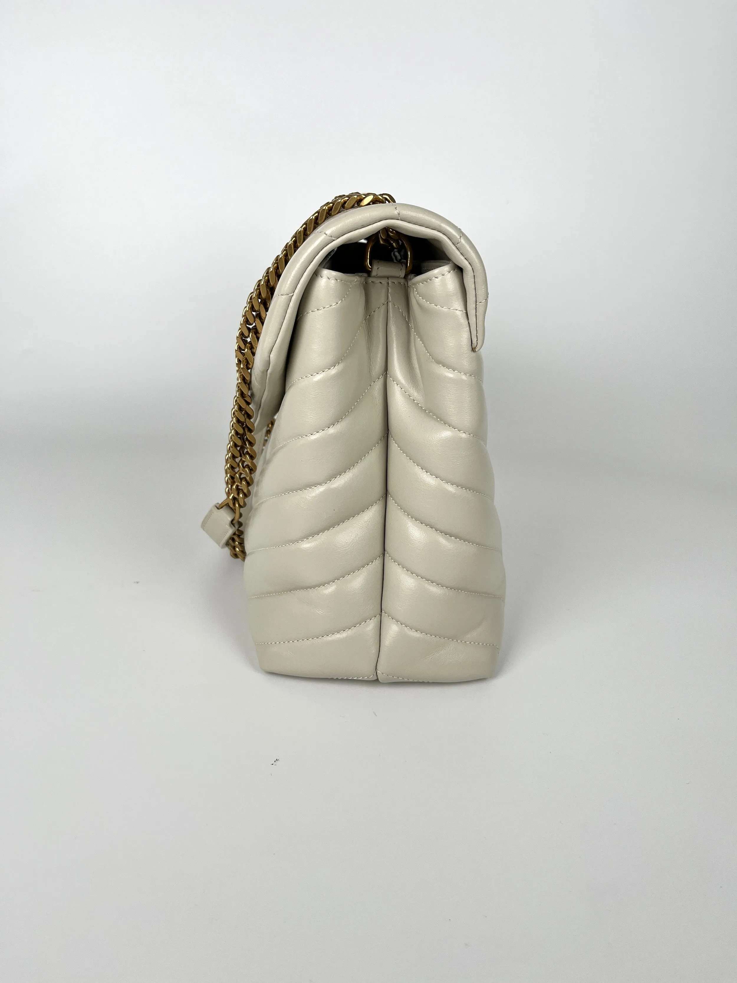 Saint Laurent YSL LouLou Envelope Vintage White Shoulder Quilted Crossbody Bag