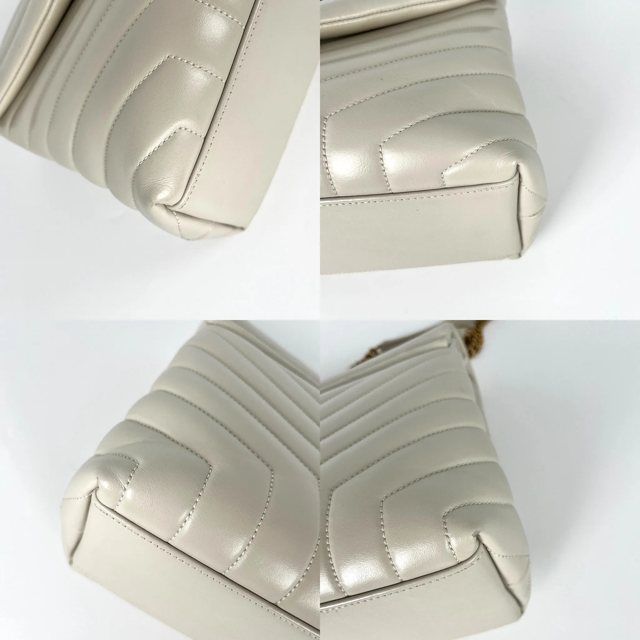Saint Laurent YSL LouLou Envelope Vintage White Shoulder Quilted Crossbody Bag