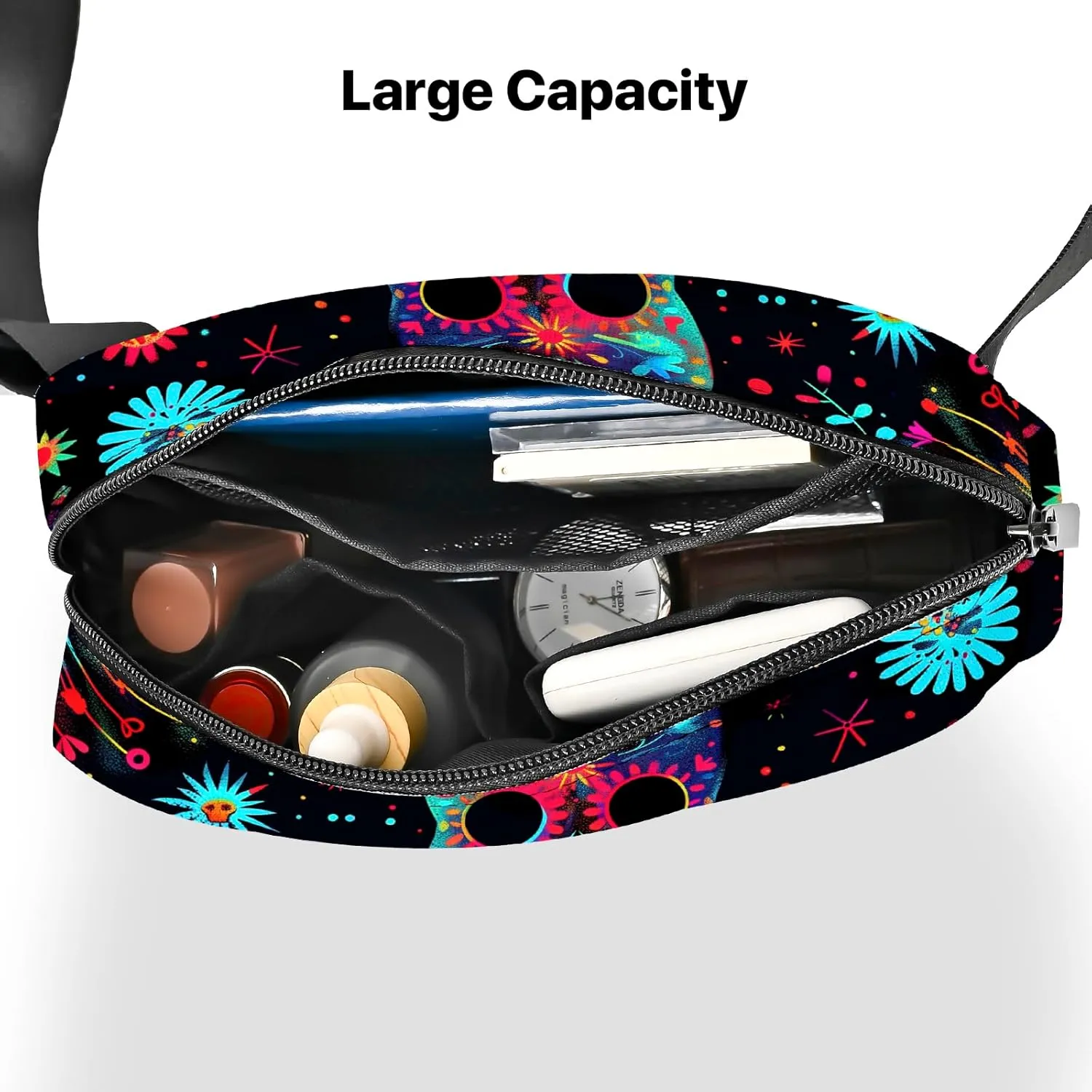 Skull Fanny Pack for Women Men Belt Bag Waterproof Waist Bags With Adjustable Straps Phone Purse Wallet Presents for Travel Sports Workout