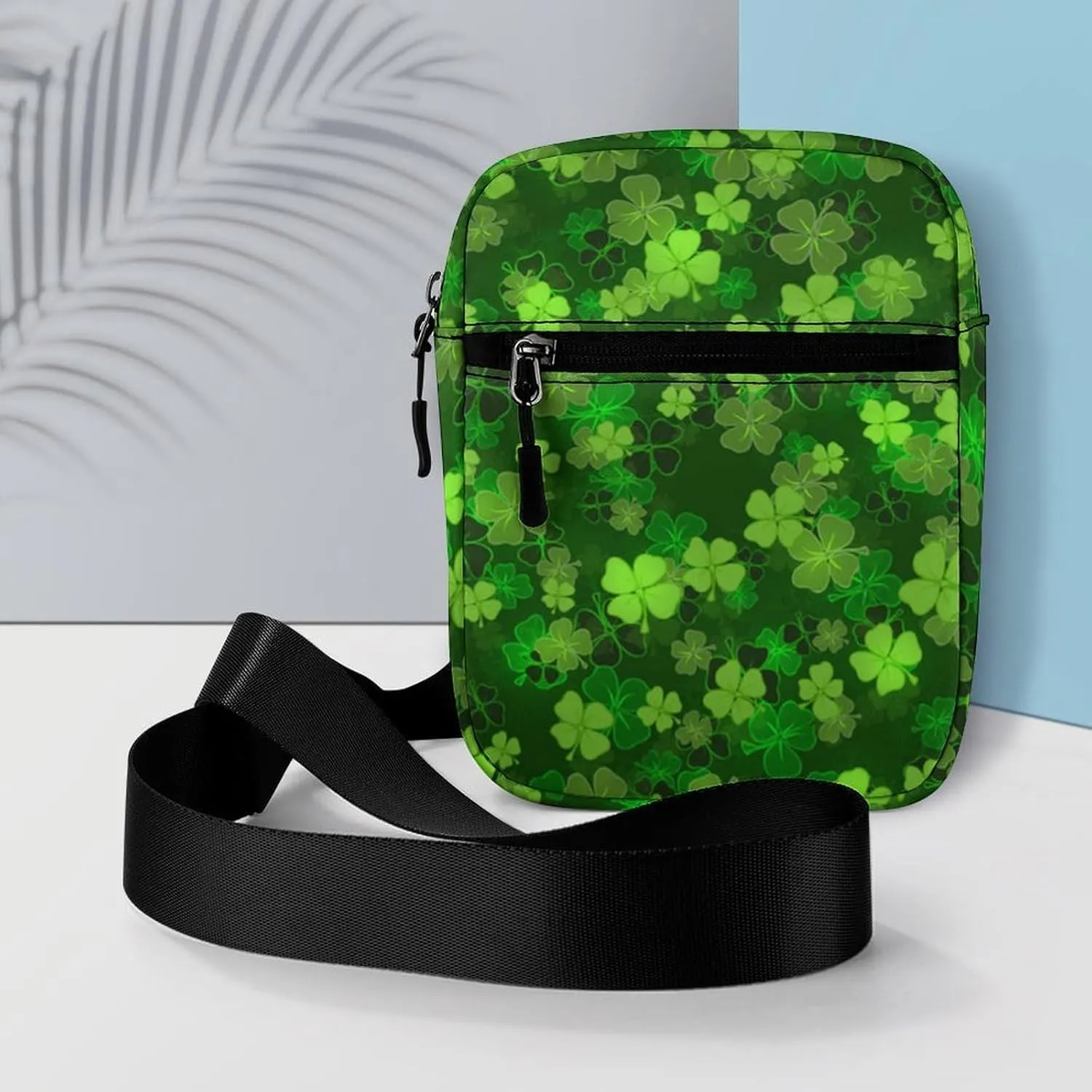 Sky Green Clover Crossbody Bag Small Shoulder Bag Waterproof, Lightweight And Convenient