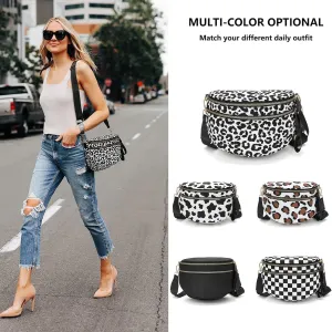 Spacious Checkered Purse Checkered Crossbody Bag Bum Bag for Women Fanny Packs Belt Bag for Women (Beige)