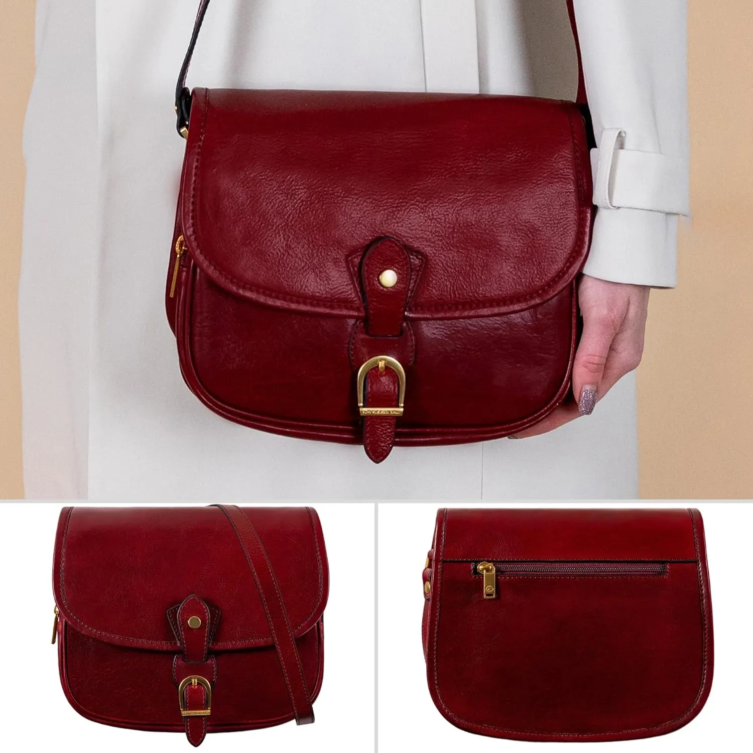 Time Resistance Leather Cross Body Bag for Women - Handbag, Shoulder, Messenger, Purse