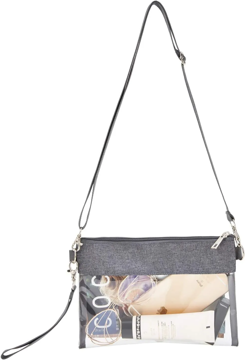 USPECLARE Clear Crossbody Purse Bag Stadium Approved Clear Tote Bag for Work Concert Sports