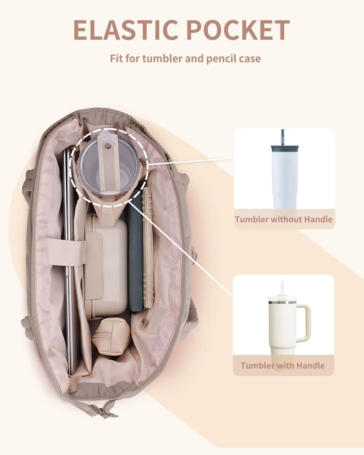 Wandering Nature Puffer Tote Bag Fit for Stanley Cup with Laptop Compartment Trolley Sleeve for Travel, Work, Nurse