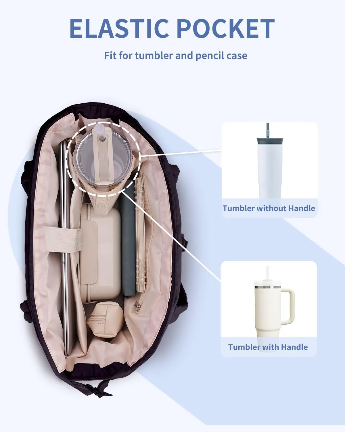 Wandering Nature Puffer Tote Bag Fit for Stanley Cup with Laptop Compartment Trolley Sleeve for Travel, Work, Nurse