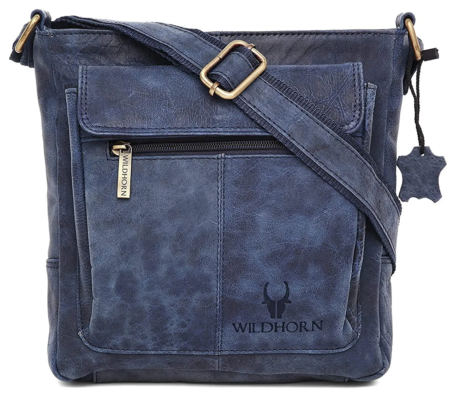 WILDHORN Leather Sling Messenger Bag for Men. DIMENTION : L-8 inch W-3 inch H-9 inch