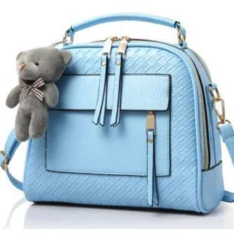 Women Diamond Quilted Faux-Leather Tote Messenger Handbag with Dual Compartments