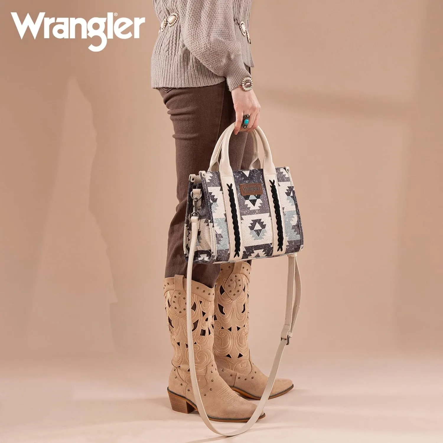 Wrangler Boho Tote Bag Aztec Top Handle Handbags and Purses