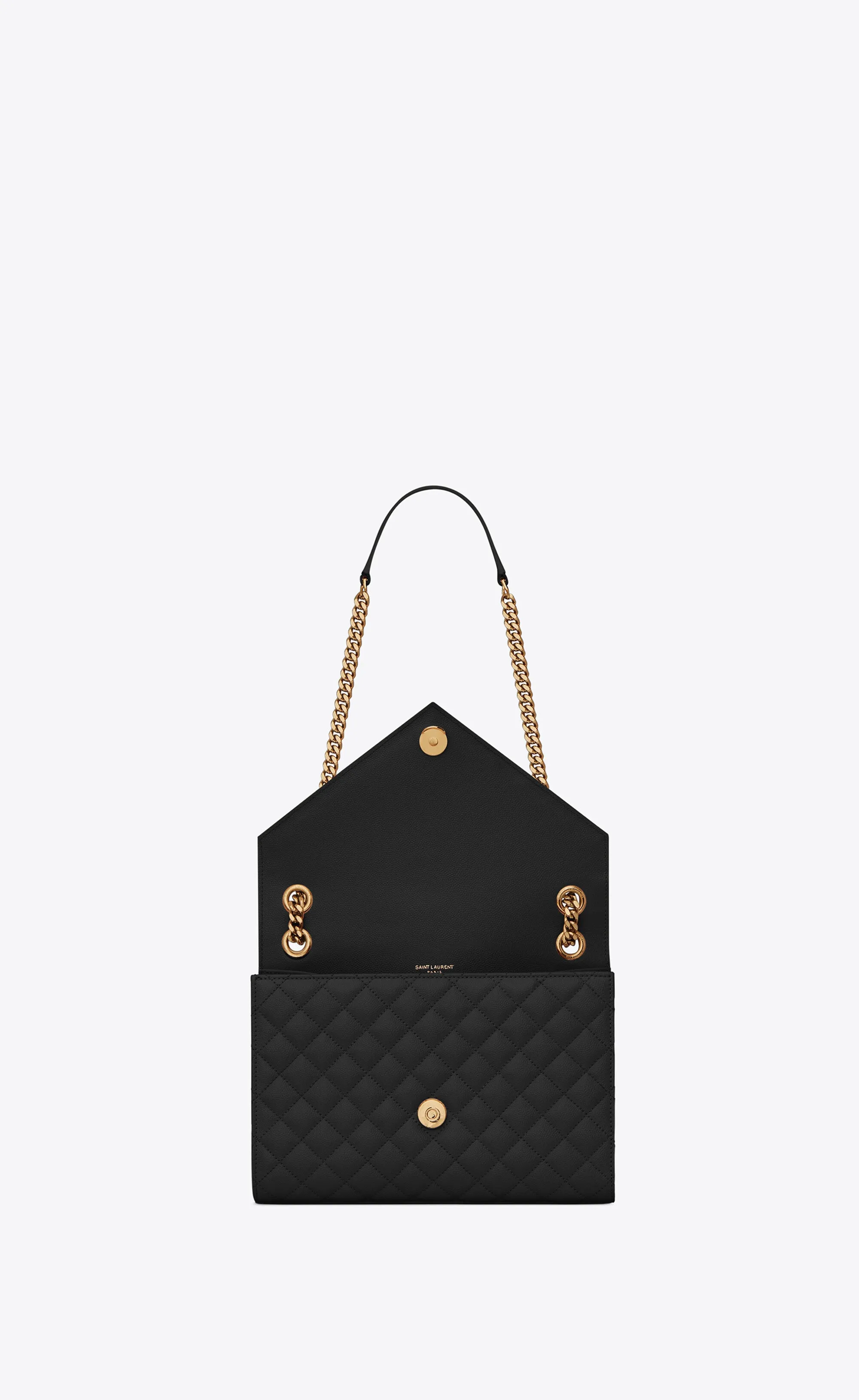 YSL ENVELOPE MEDIUM CHAIN BAG IN MIX MATELASSÉ GRAIN DE POUDRE EMBOSSED LEATHER